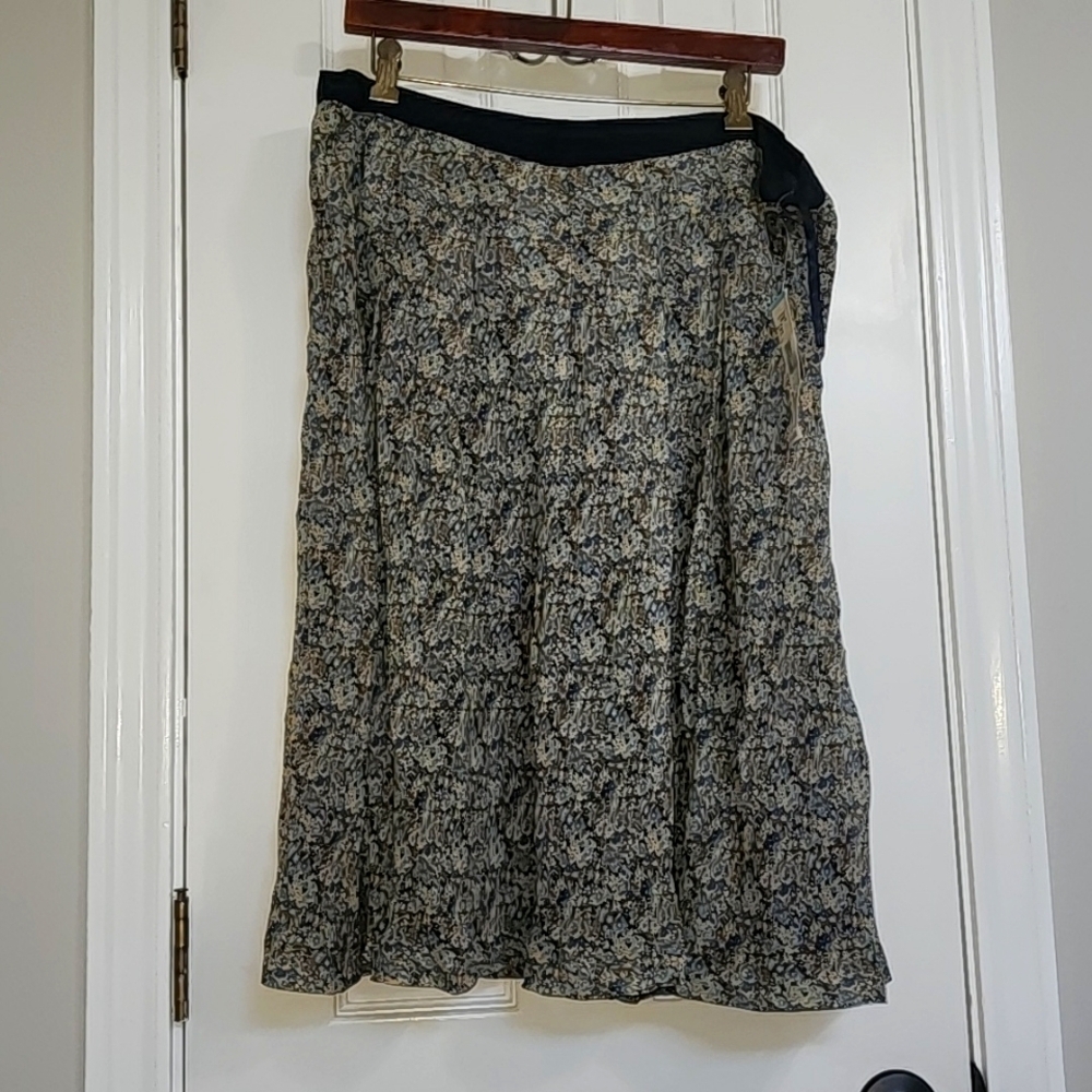 NWT Anne Kline 100% Silk Skirt Floral Size 20​​​​​